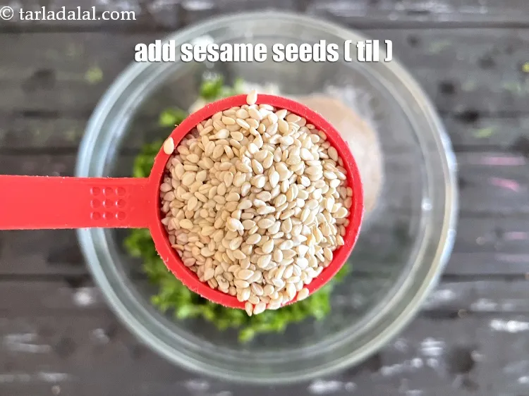 Step 27 – Add&nbsp;<meta charset="UTF-8" />1 tbsp&nbsp;<a href="glossary-sesame-seeds-til-gingelly-seeds-612i">sesame seeds (til)</a>.