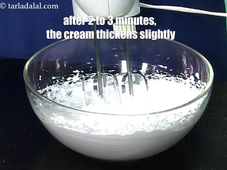 Step 18 – After 2 to 3 minutes, you will realise that the cream has thickened slightly and …