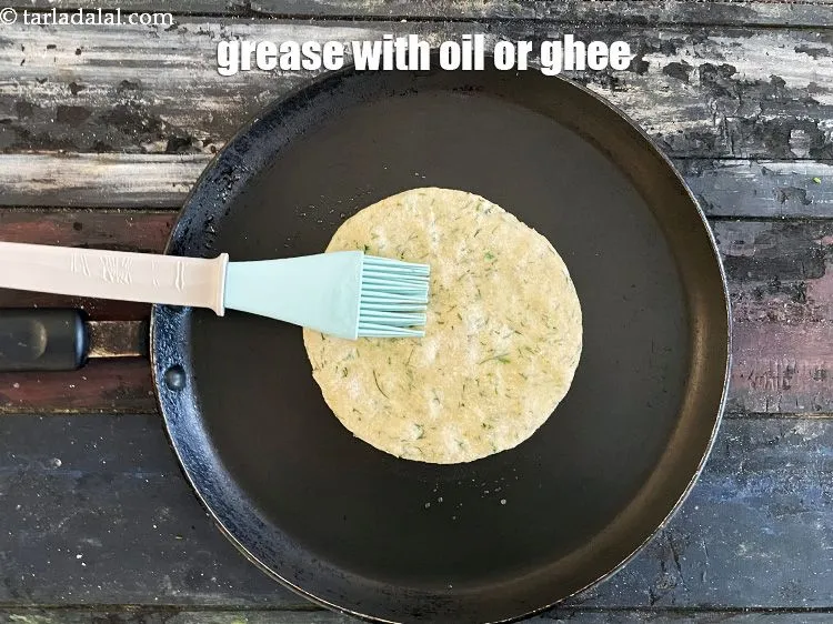 Step 20 – Grease with &nbsp;&frac14; tsp of oil or ghee.