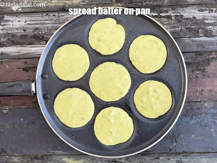 Step 18 – Spread it to make a 50mm (2&rdquo;) diameter circle on tava or 2.5 " on …