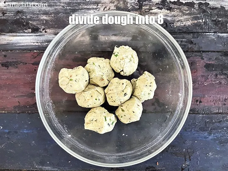 Step 29 – Divide the dough into 8 equal portions.