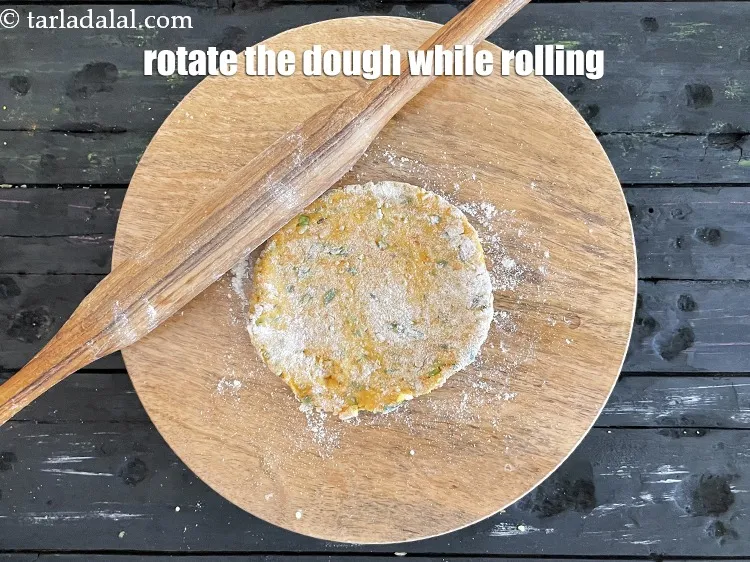 Step 19 – <meta charset="UTF-8" /> Rotate the dough while rolling and use flour to prevent any sticking …