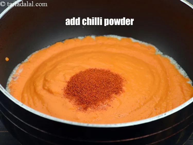 Step 20 – Add 1 tsp&nbsp;<a href="https://www.tarladalal.com/glossary-chilli-powder-red-chilli-powder-339i">chilli powder</a>.