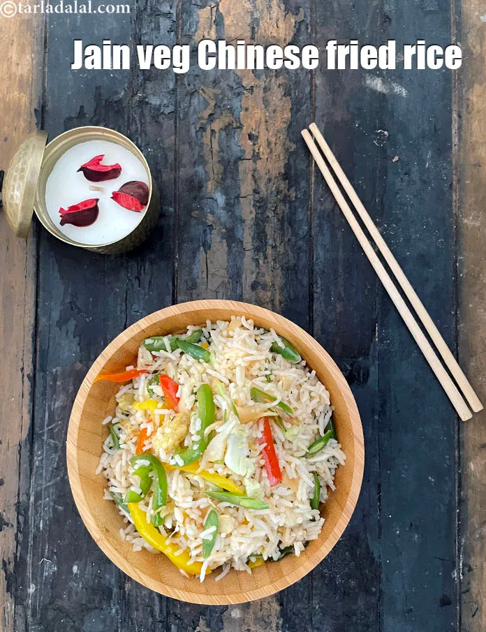 Step 22 – Serve <strong>Jain vegetable fried rice | Jain veg Chinese fried rice | no onion, garlic …
