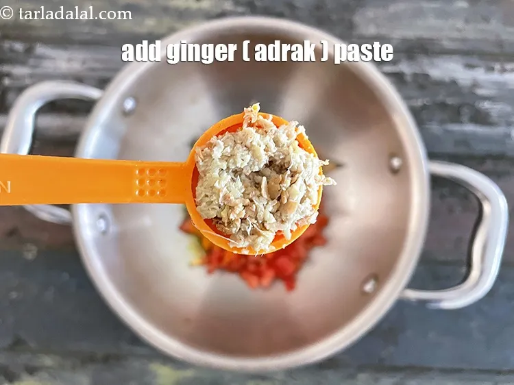 Step 26 – Add&nbsp;<meta charset="UTF-8" />1 tsp&nbsp;<a href="glossary-ginger-paste-adrak-ki-paste-457i">ginger (adrak) paste</a>.