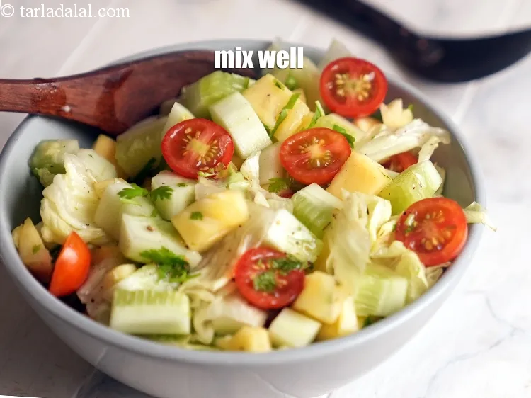 स्टेप 19 – <strong>अनानास खीरे का सलाद | चेरी टमाटर के साथ भारतीय …