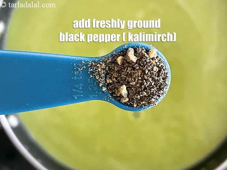 Step 19 – Add freshly ground black pepper (kalimirch). We added 1/4&nbsp;tsp black pepper.