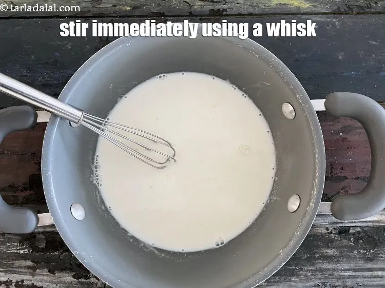 Step 19 – Stir immediatley&nbsp;using a whisk.