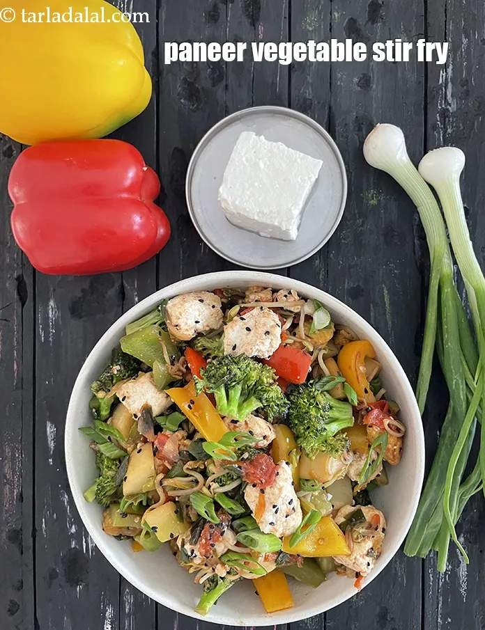 Step 20 – Serve <strong>paneer and broccoli stir fry | paneer vegetable stir fry | healthy Indian cottage …