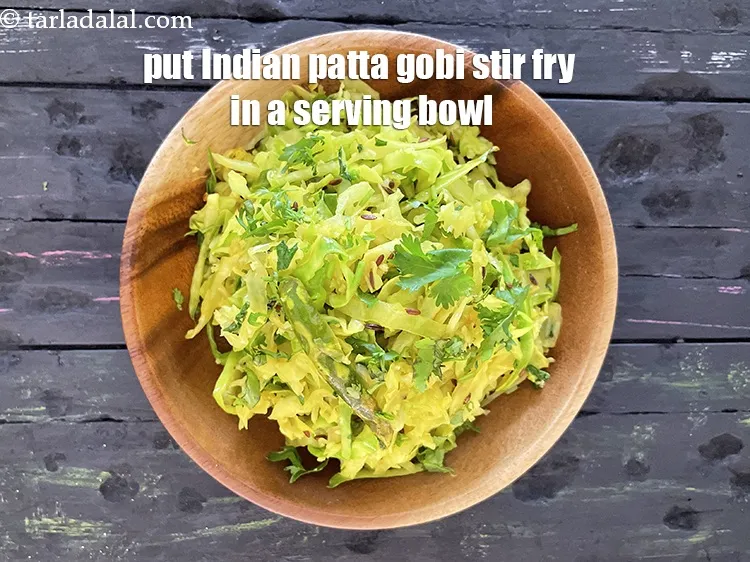 Step 18 – Place <strong>cabbage stir fry&nbsp;| Indian patta gobi stir fry | kobi nu shaak |&nbsp;quick cabbage …