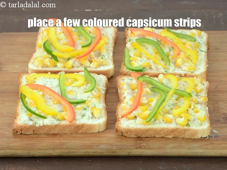 Step 18 – Place a few coloured capsicum strips.