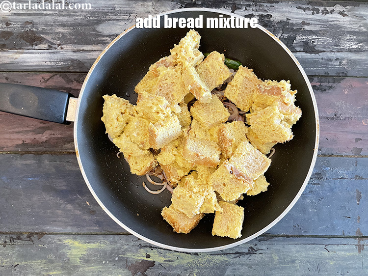 Step 19 – <p>Add the bread mixture for<strong> bread bhurji recipe | whole wheat bread masala snack | …
