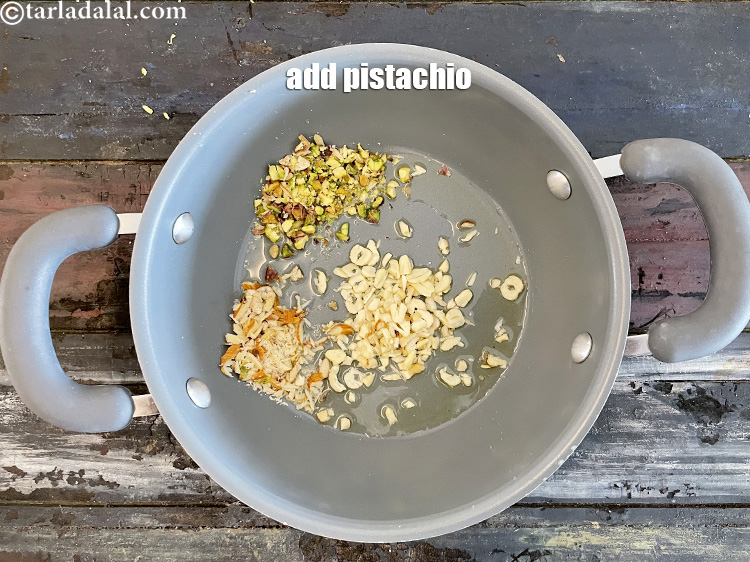 Step 27 – Add 2 tbls chopped pista.