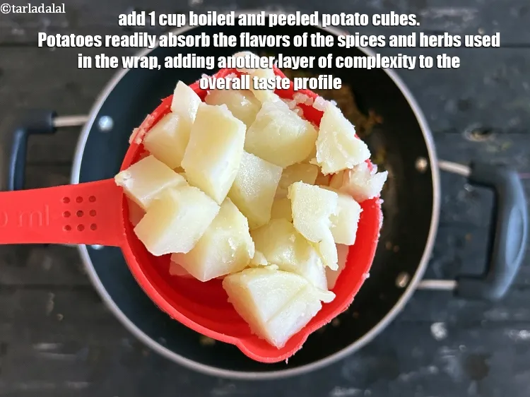 Step 19 – Add 1&nbsp;cup&nbsp;boiled and peeled&nbsp;<a href="glossary-potato-cubes-725i">potato cubes</a>.&nbsp;Potatoes readily absorb the flavors of the spices and herbs …