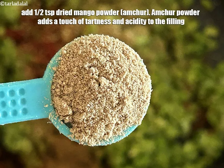 Step 19 – Add&nbsp;<meta charset="UTF-8" />1/2 tsp&nbsp; <a href="glossary-dried-mango-powder-amchur-powder-148i">dried mango powder (amchur)</a>.&nbsp;Amchur powder adds a touch of tartness …