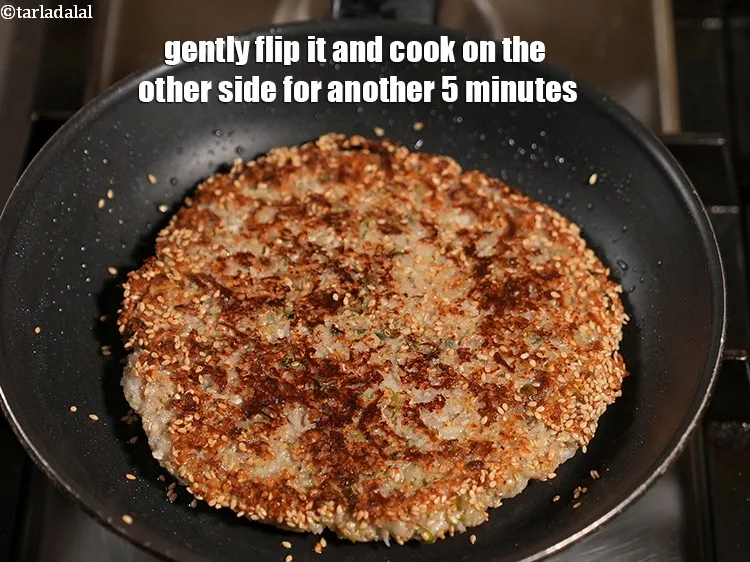 Step 18 – Gently flip it and cook on the other side for another 5 minutes.