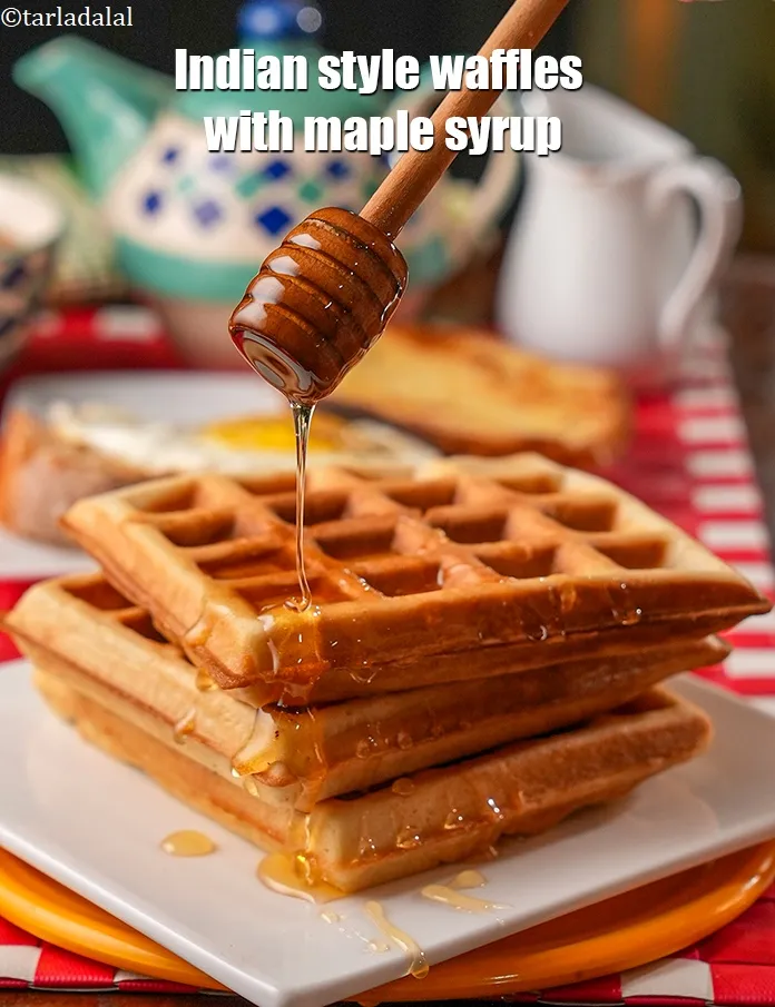 Step 18 – Serve <strong>waffles using eggs recipe | Indian style waffles | classic waffle recipe |</strong> immediately …