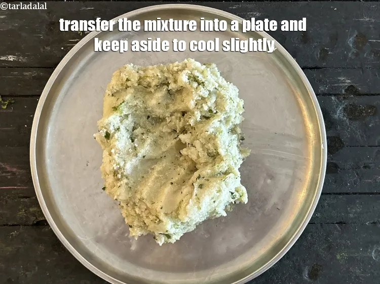 Step 20 – Transfer the mixture into a plate and keep aside to cool slightly.