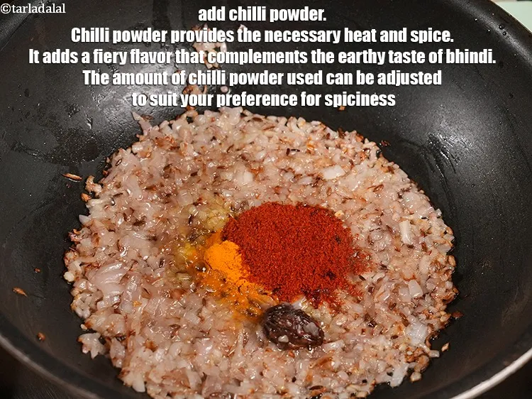 Step 19 – Add 1 tsp <a href="https://www.tarladalal.com/glossary-chilli-powder-red-chilli-powder-339i">chilli powder</a>. Chilli powder provides the necessary heat and spice. It …