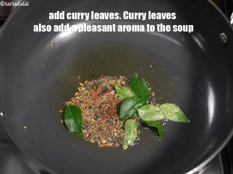 Step 20 – Add 6 to 8&nbsp;<a href="https://www.tarladalal.com/glossary-curry-leaves-kadi-patta-kadipatta-388i">curry leaves (kadi patta)</a>. Curry leaves also add a pleasant aroma …
