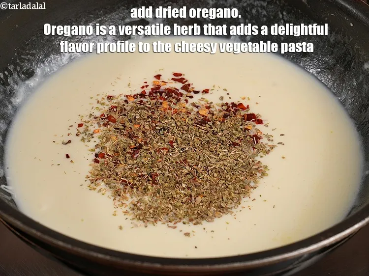 Step 19 – Add 1 tsp <a href="https://www.tarladalal.com/glossary-dried-oregano-268i">dried oregano</a>. Oregano is a versatile herb that adds a delightful …