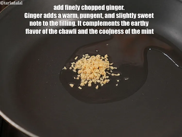 Step 19 – Add 1 tsp finely <a href="https://www.tarladalal.com/glossary-chopped-ginger-786i">chopped ginger (adrak)</a>. Ginger adds a warm, pungent, and slightly …