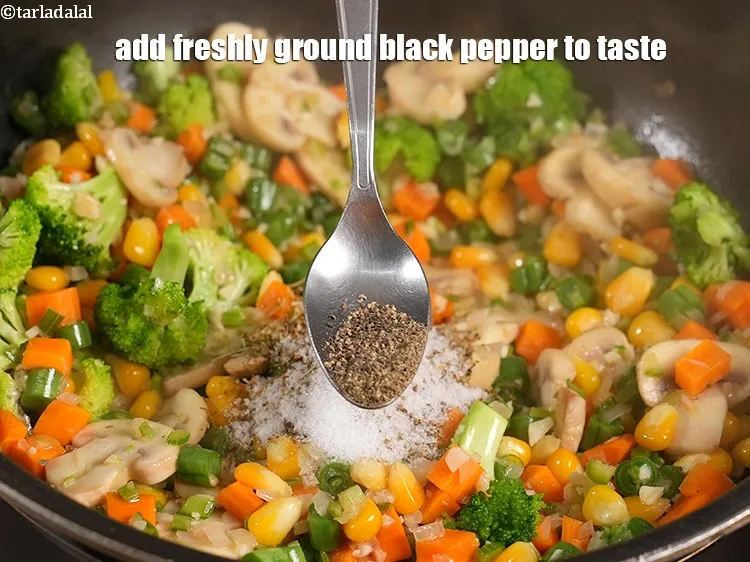 Step 19 – <p>Add <a href="https://www.tarladalal.com/glossary-freshly-ground-black-pepper-kalimirch-powder-kali-mirch-ka-powder-567i">freshly ground black pepper (kalimirch)</a> to taste.</p>