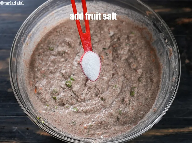 Step 19 – Add 1 tsp&nbsp;<a href="https://www.tarladalal.com/glossary-fruit-salt-420i">fruit salt</a>.