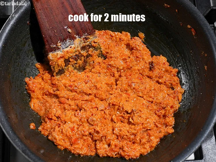 Step 19 – Mix well and cook on a medium flame for 2 minutes, while stirring continuously or …