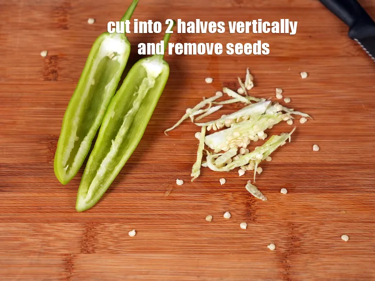 Step 18 – Cut into 2 halves vertically and remove all seeds.&nbsp;