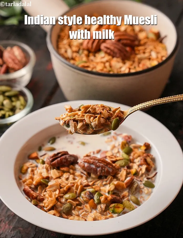 Step 19 – <strong>Indian style healthy muesli with&nbsp;milk</strong>,&nbsp; almond milk, low fat milk &nbsp;or any milk of your …