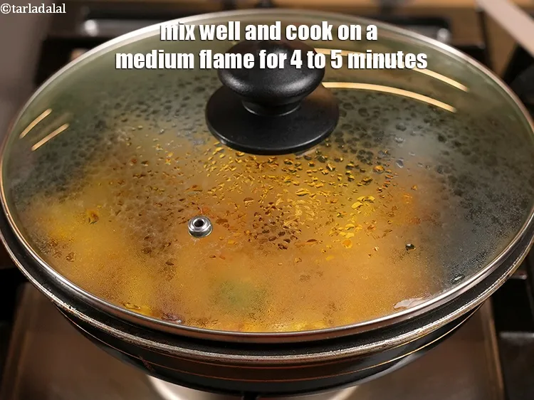 Step 19 – Mix well and cook on a medium flame for 4 to 5 minutes, while stirring …