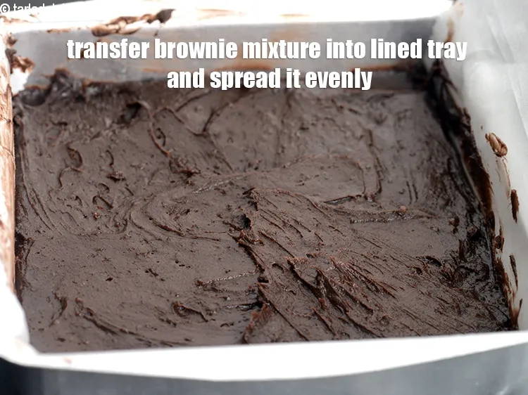 Step 20 – Transfer the brownie mixture into a lined baking tray of 5&rdquo; by 5 &rdquo; and …