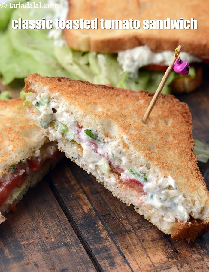 Step 19 – Serve <strong>tomato lettuce sandwich recipe | classic toasted tomato sandwich | Indian style lettuce tomato …