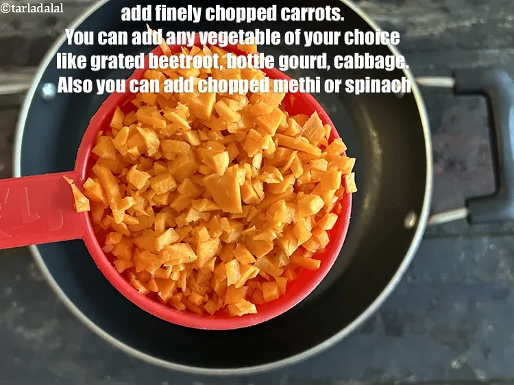 Step 49 – <meta charset="UTF-8" /> Add&nbsp;2 cups&nbsp;finely&nbsp;<a href="glossary-chopped-carrot-798i">chopped carrots</a>. You can add any vegetables of your choice …