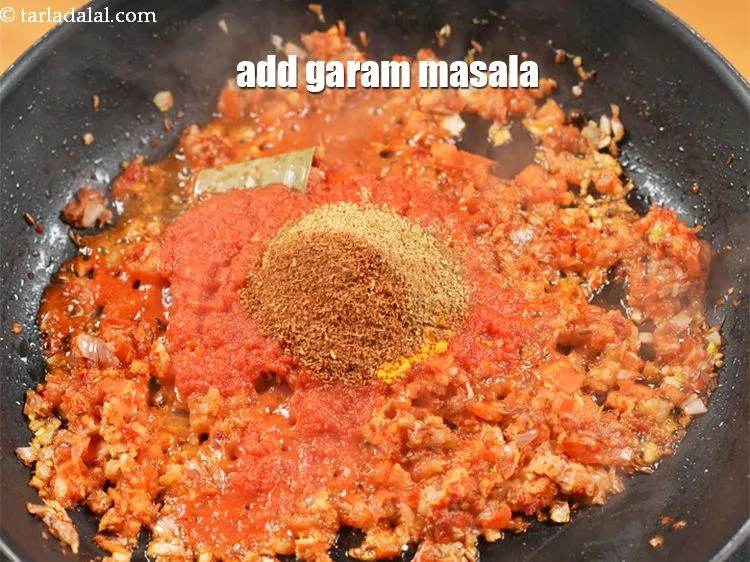 Step 19 – Add &frac12; tsp garam masala.