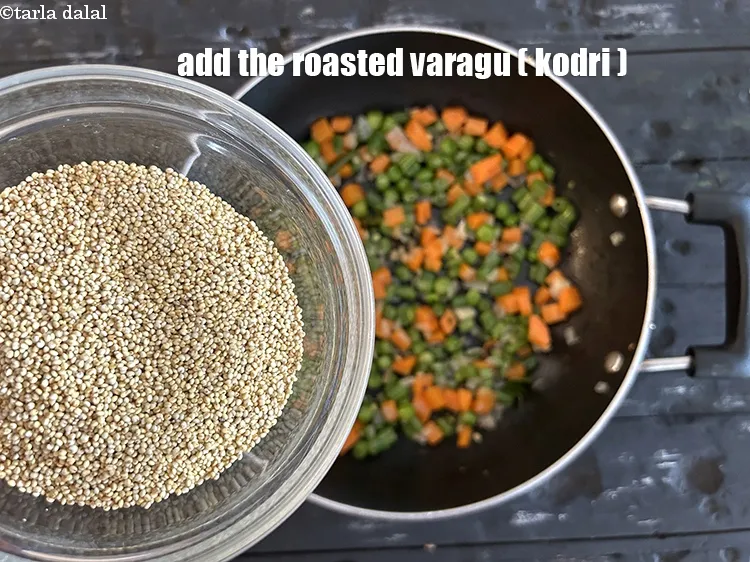 Step 25 – <p>Add the roasted varagu.</p>