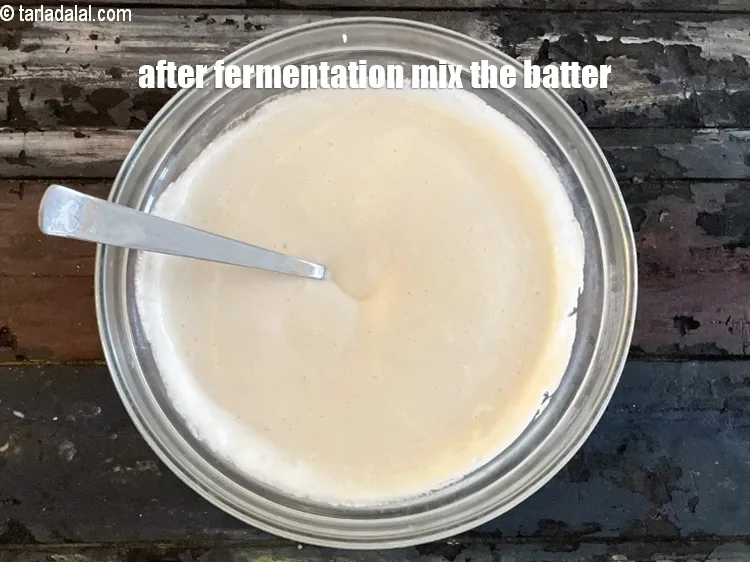 Step 19 – After fermentation, mix the batter.