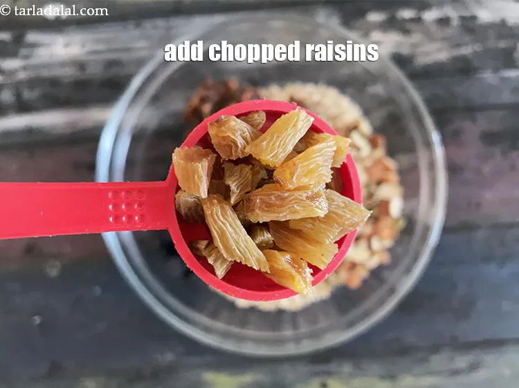 Step 19 – Add 2.5 tablespoons chopped raisins. You can omit this if you wish or cut the …