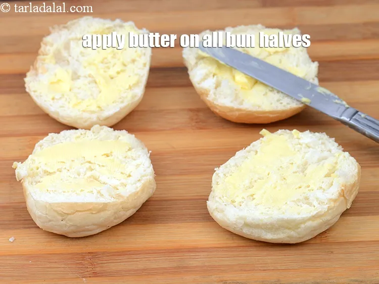 Step 18 – Apply a little butter on all the bun halves.