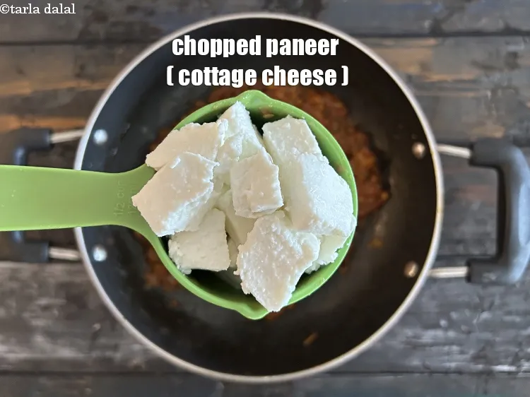 Step 23 – Add&nbsp;<meta charset="UTF-8" />1/2 cup&nbsp;<a href="glossary-chopped-low-fat-paneer-1334i">chopped low fat paneer( cottage cheese)</a>.