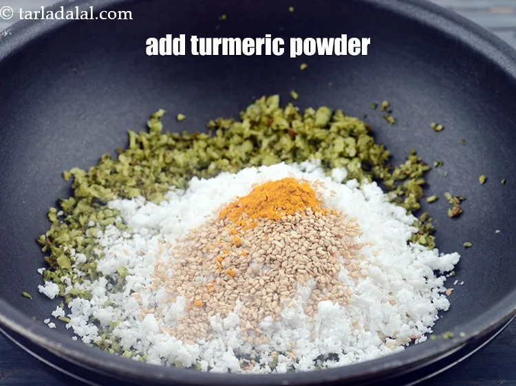 Step 19 – Add 1/4 tsp&nbsp;<a href="https://www.tarladalal.com/glossary-turmeric-powder-haldi-645i">turmeric powder (haldi)</a>.