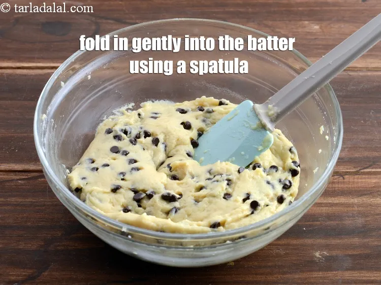 Step 20 – Fold in gently into the batter using a spatula.