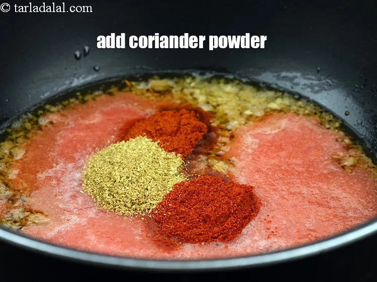 Step 19 – Add 1 tbsp <a href="https://www.tarladalal.com/glossary-coriander-powder-dhania-powder-370i">coriander (dhania) powder</a>.