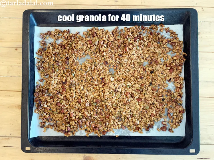 Step 22 – Cool the healthy granola for 40 minutes. Don&#39;t touch the granola while cooling.