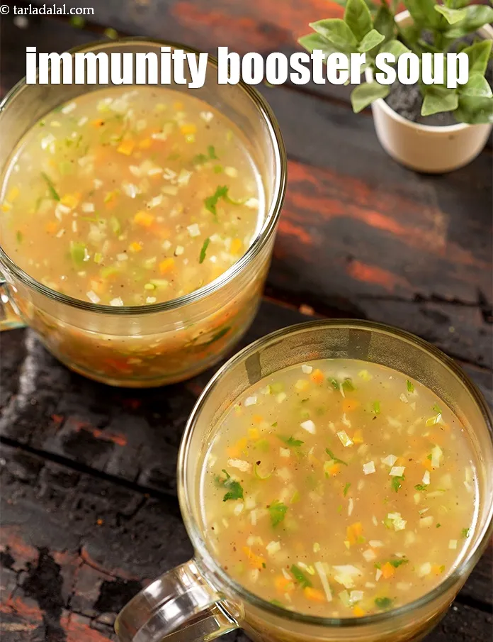 Step 23 – Serve the <strong>ginger garlic soup</strong> warm.