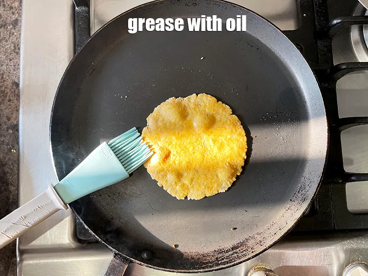 Step 23 – Grease with &nbsp;&frac14; tsp of oil or ghee.