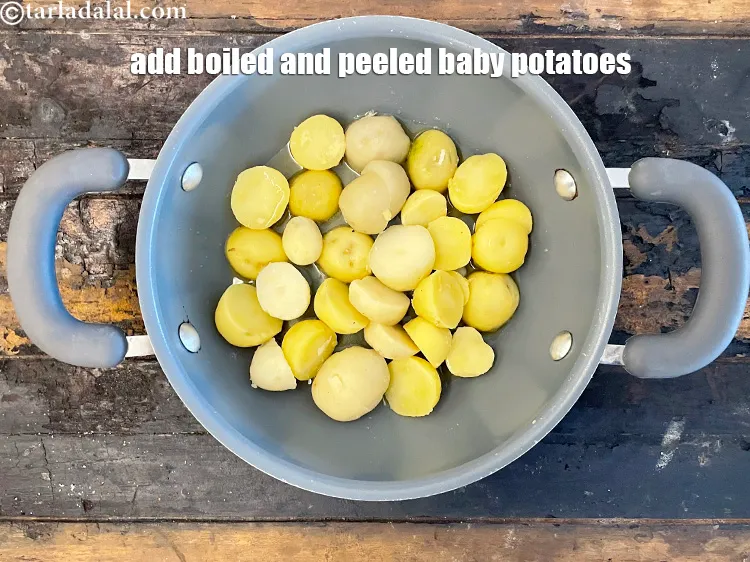 Step 37 – Add&nbsp;<meta charset="UTF-8" />1 1/2 cups&nbsp;<a href="glossary-boiled-and-peeled-baby-potatoes-2222i">boiled and peeled baby potatoes</a>. See above on how to …