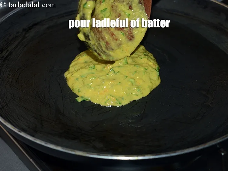 Step 18 – Pour a ladleful of batter.