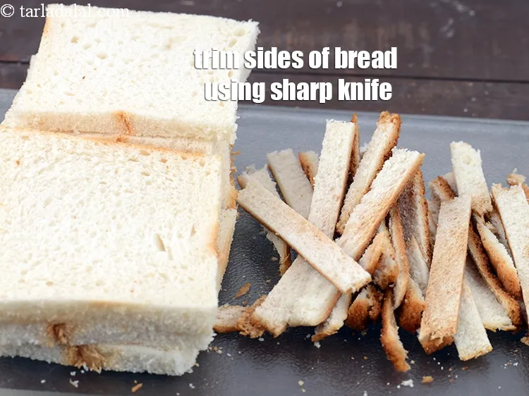Step 19 – Trim the sides of the bread using a sharp knife.